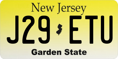 NJ license plate J29ETU