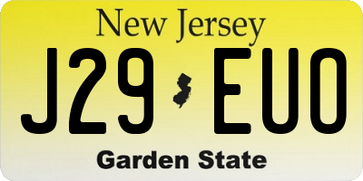 NJ license plate J29EUO