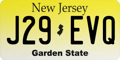 NJ license plate J29EVQ