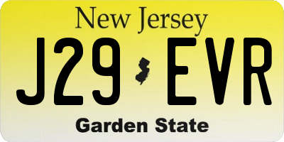 NJ license plate J29EVR