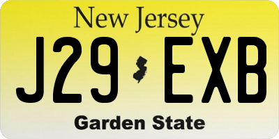 NJ license plate J29EXB