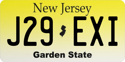 NJ license plate J29EXI