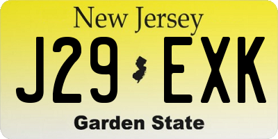 NJ license plate J29EXK