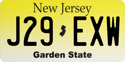 NJ license plate J29EXW