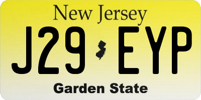 NJ license plate J29EYP