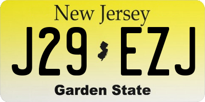 NJ license plate J29EZJ