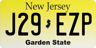 NJ license plate J29EZP