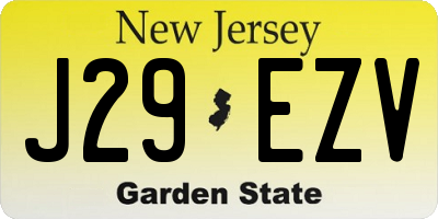NJ license plate J29EZV