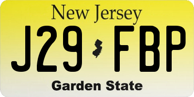 NJ license plate J29FBP