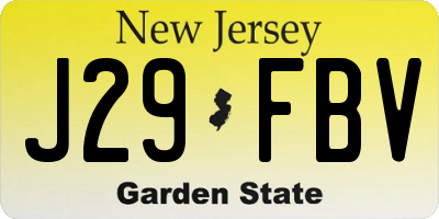 NJ license plate J29FBV