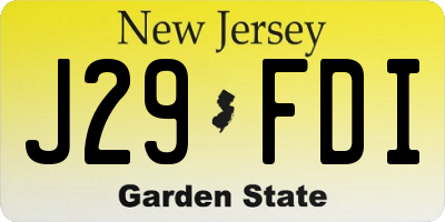 NJ license plate J29FDI