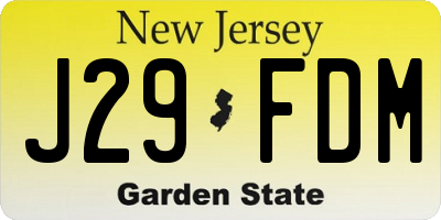 NJ license plate J29FDM