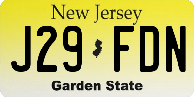 NJ license plate J29FDN