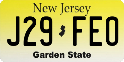 NJ license plate J29FEO