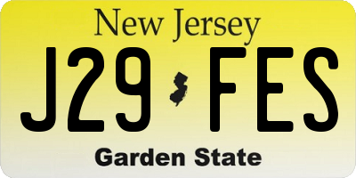 NJ license plate J29FES