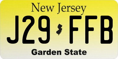 NJ license plate J29FFB