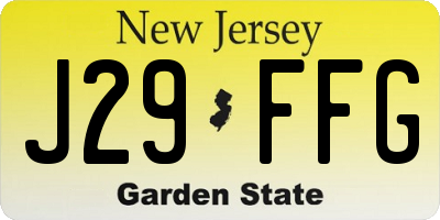 NJ license plate J29FFG