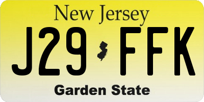 NJ license plate J29FFK