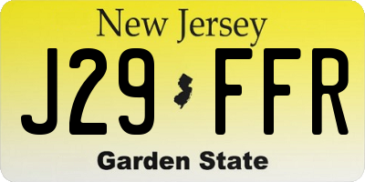 NJ license plate J29FFR