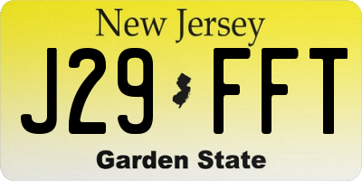 NJ license plate J29FFT