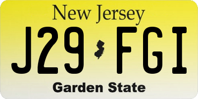 NJ license plate J29FGI