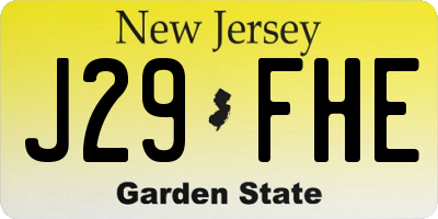 NJ license plate J29FHE