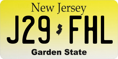 NJ license plate J29FHL
