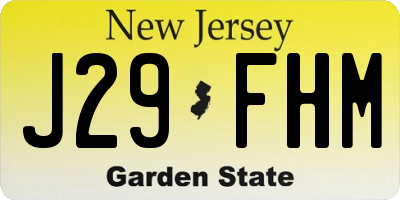 NJ license plate J29FHM