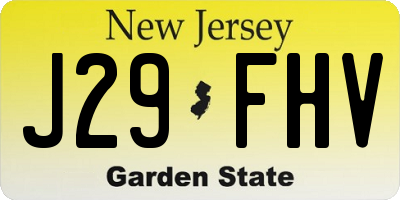 NJ license plate J29FHV