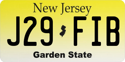 NJ license plate J29FIB