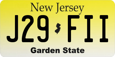 NJ license plate J29FII