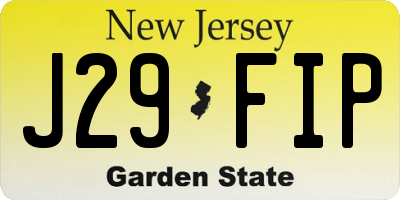 NJ license plate J29FIP