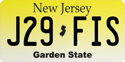 NJ license plate J29FIS