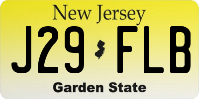 NJ license plate J29FLB