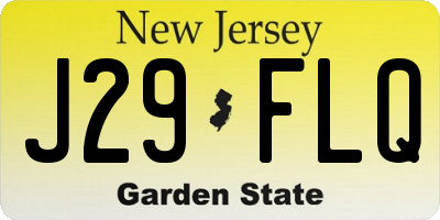 NJ license plate J29FLQ