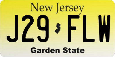 NJ license plate J29FLW