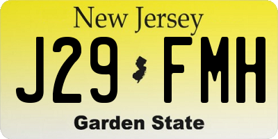 NJ license plate J29FMH