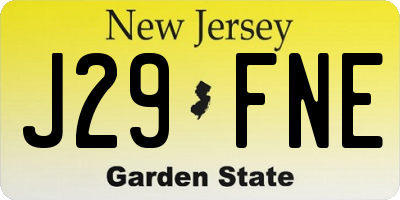 NJ license plate J29FNE