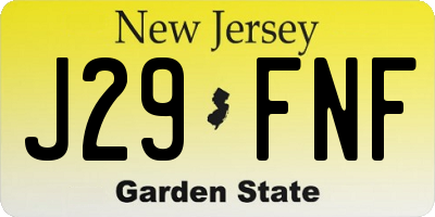NJ license plate J29FNF