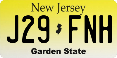 NJ license plate J29FNH