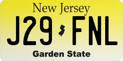 NJ license plate J29FNL
