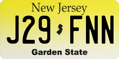 NJ license plate J29FNN