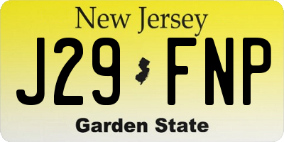 NJ license plate J29FNP