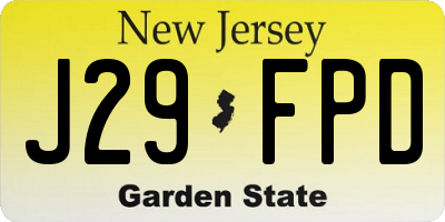 NJ license plate J29FPD