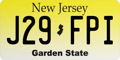 NJ license plate J29FPI