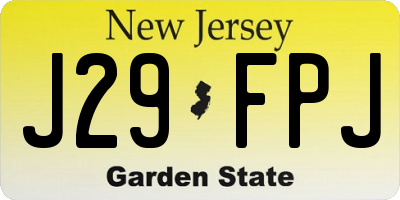 NJ license plate J29FPJ