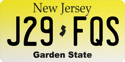 NJ license plate J29FQS
