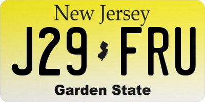 NJ license plate J29FRU