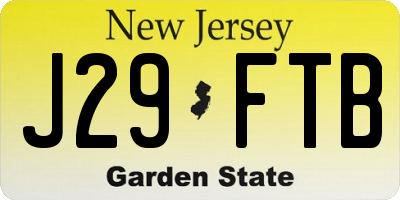 NJ license plate J29FTB