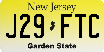 NJ license plate J29FTC